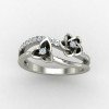 Silver Band Ring with Floral Etching