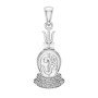 Om Trishul Damru Silver Pendant