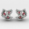Ruby Stone Silver Earring