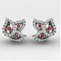 Ruby Stone Silver Earring