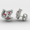 Ruby Stone Silver Earring