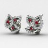 Ruby Stone Silver Earring