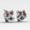 Ruby Stone Silver Earring