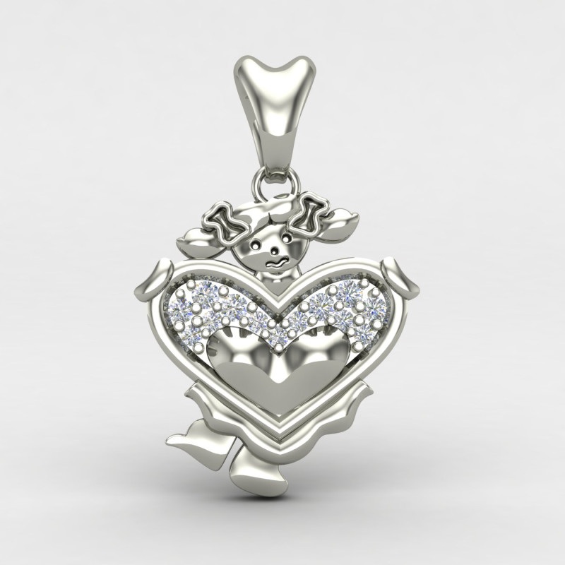 Girls Silver Kids Pendant