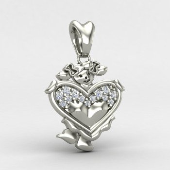 Girls Silver Kids Pendant Girls Silver Kids Pendant