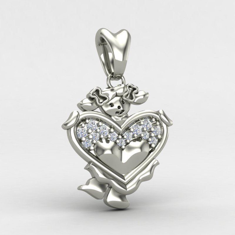 Girls Silver Kids Pendant