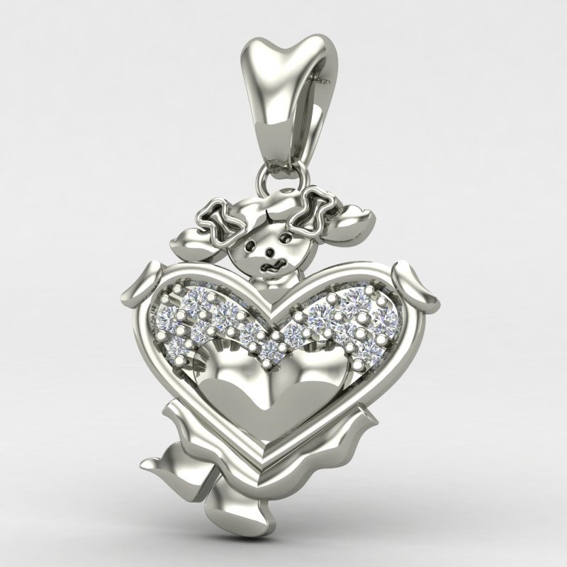 Girls Silver Kids Pendant