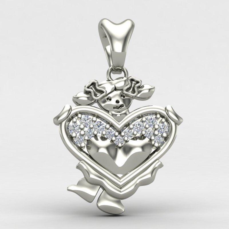 Girls Silver Kids Pendant