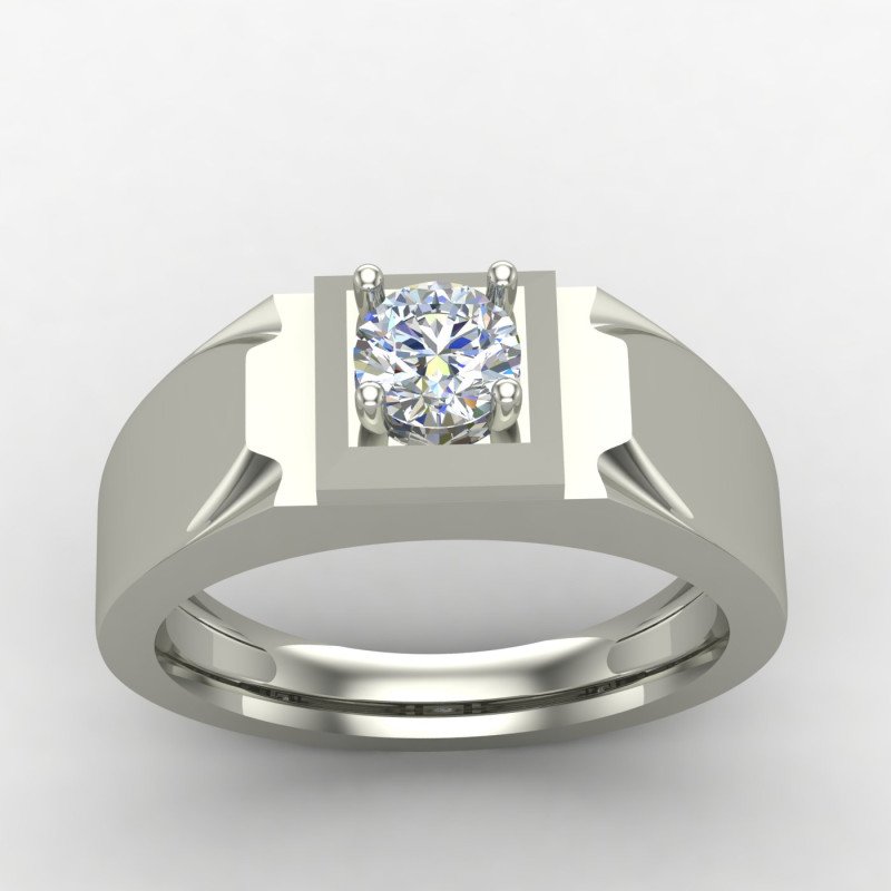 Silver Gents Solitaire Ring Silver Gents Solitaire Ring