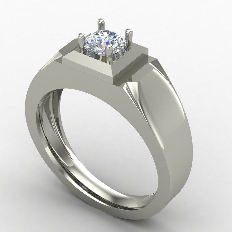 Silver Gents Solitaire Ring Silver Gents Solitaire Ring