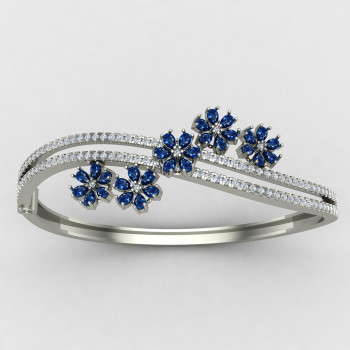 Blue Diamond Oval Bracelet