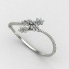 Flower Silver Bangle Bracelet