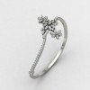 Flower Silver Bangle Bracelet