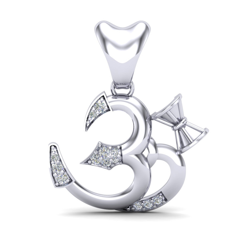 Om Damru Silver Pendant