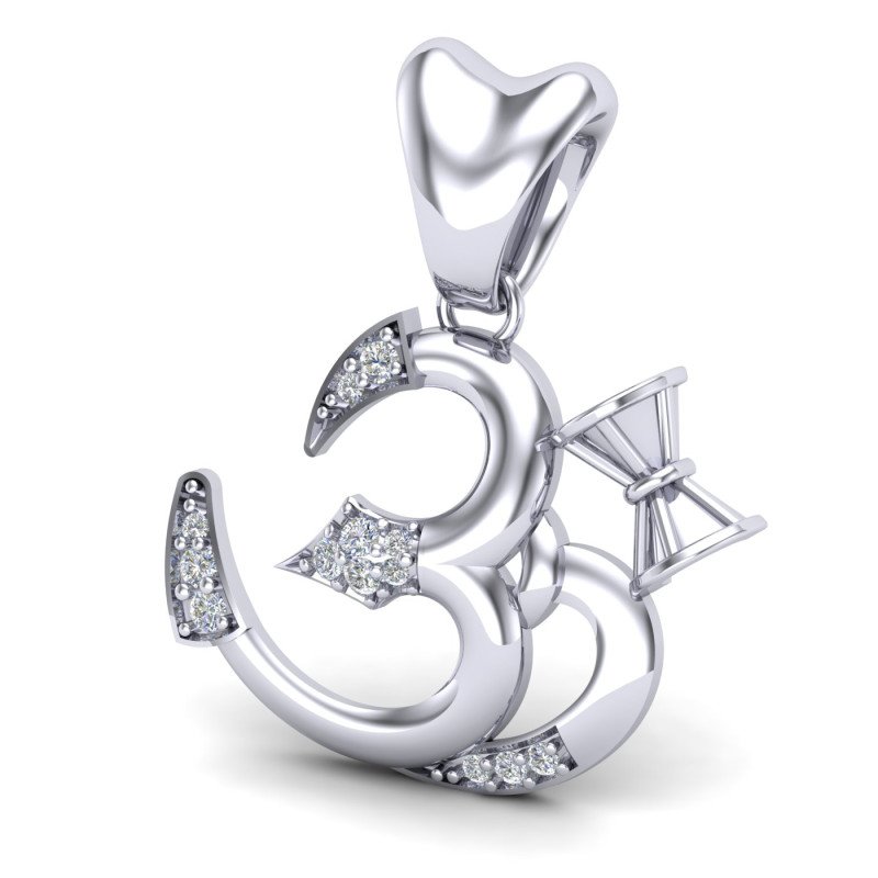 Om Damru Silver Pendant