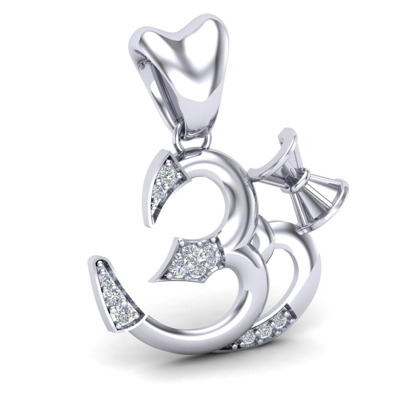 Om Damru Silver Pendant