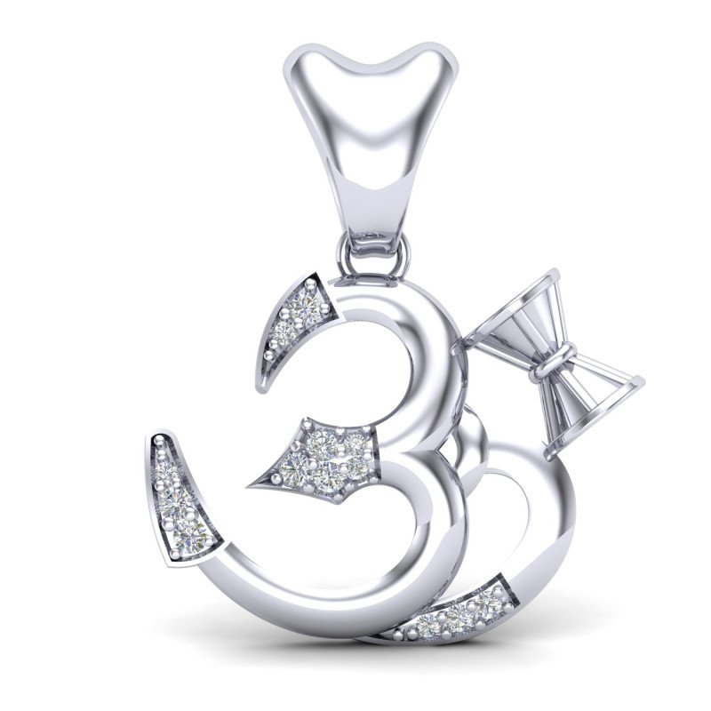 Om Damru Silver Pendant