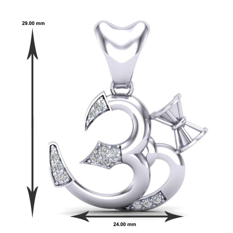 Om Damru Silver Pendant