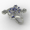 Double Finger Blue Cocktail Ring