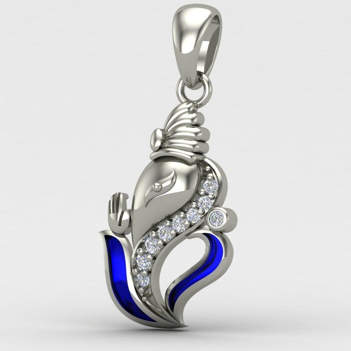 Ganapati Bappa Silver Pendant