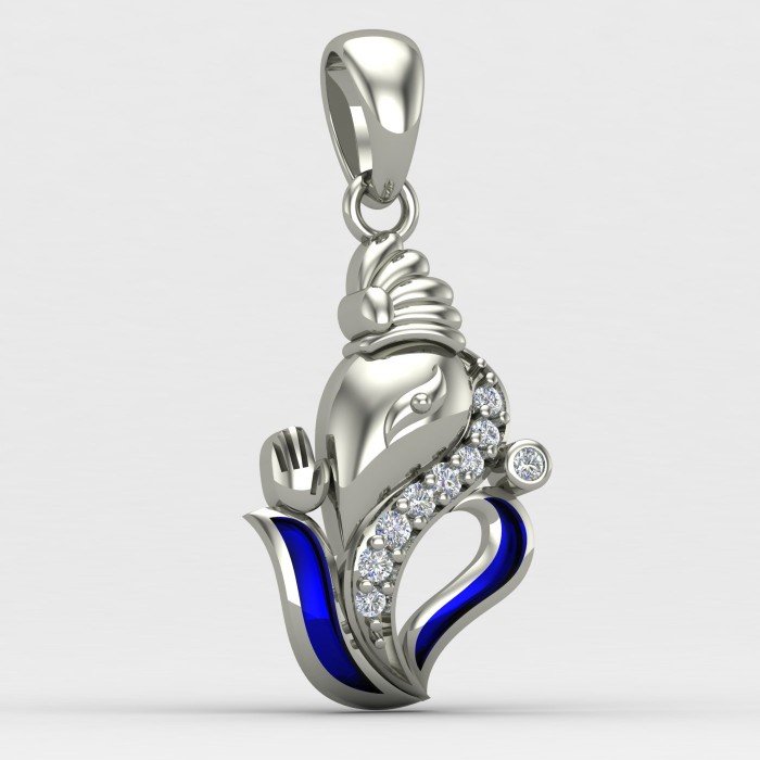 Ganapati Bappa Silver Pendant