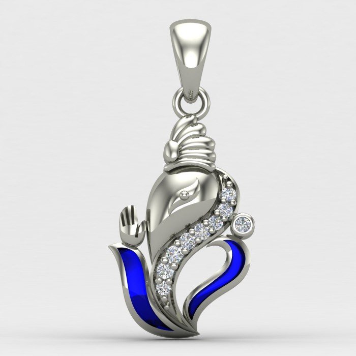 Ganapati Bappa Silver Pendant