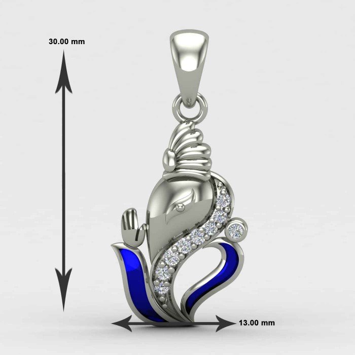 Ganapati Bappa Silver Pendant