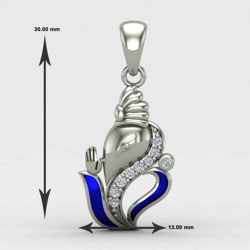 Ganapati Bappa Silver Pendant