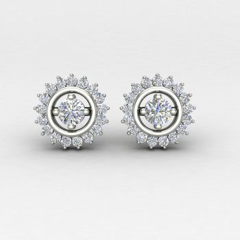 Prong Setting Traditional Silver Earrings