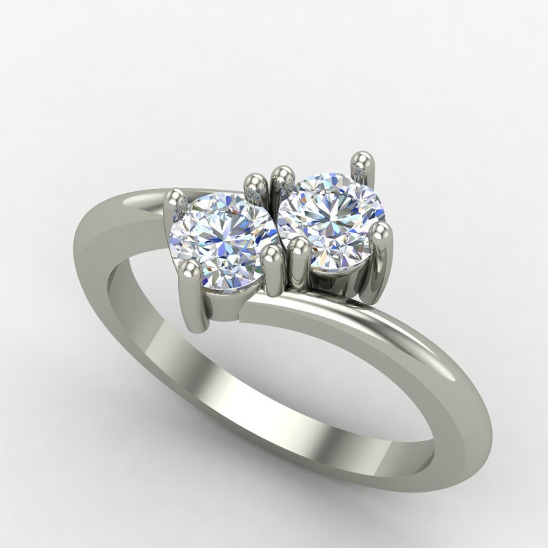 Two Diamond Cross Ring Two Diamond Cross Ring