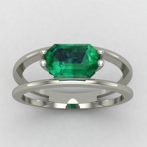 Emerald Silver Ring