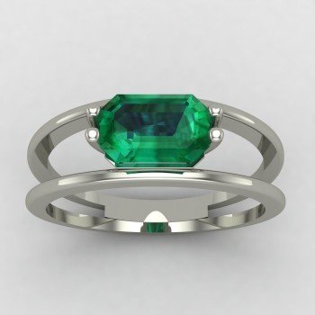 Emerald Silver Ring