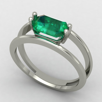 Emerald Silver Ring