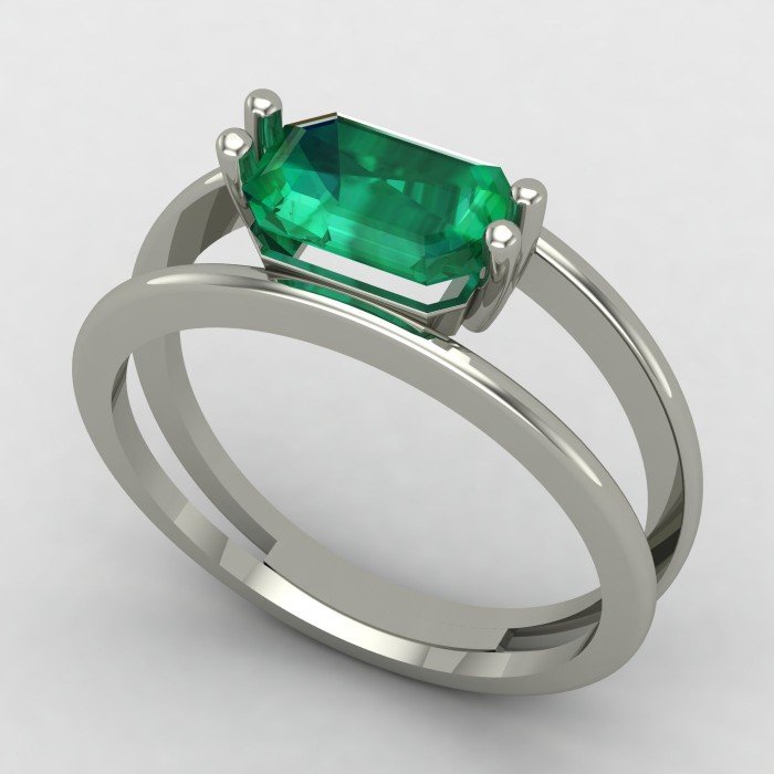 Emerald Silver Ring