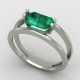 Emerald Silver Ring