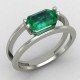 Emerald Silver Ring