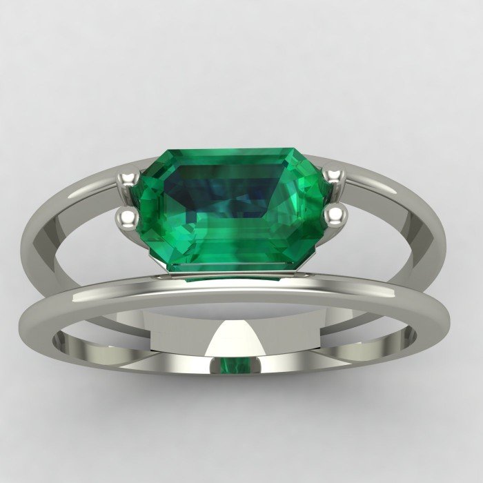 Emerald Silver Ring