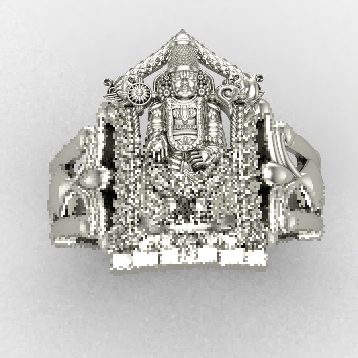 Lord Tirupati Balaji Silver Ring Lord Tirupati Balaji Silver Ring