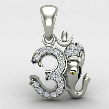 Om Ganesh Pendant Silver