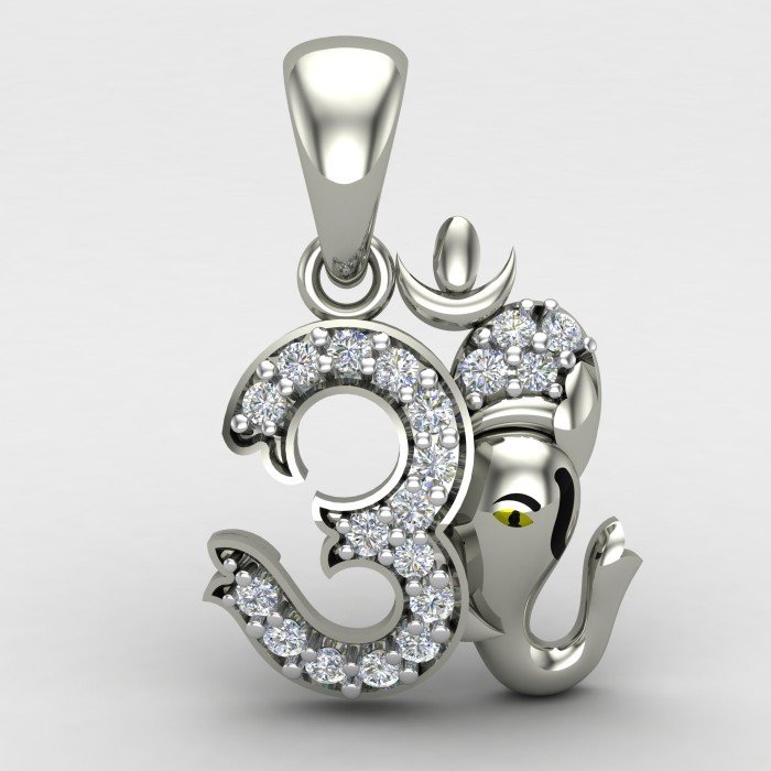 Om Ganesh Pendant Silver Om Ganesh Pendant Silver