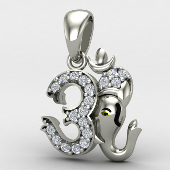 Om Ganesh Pendant Silver