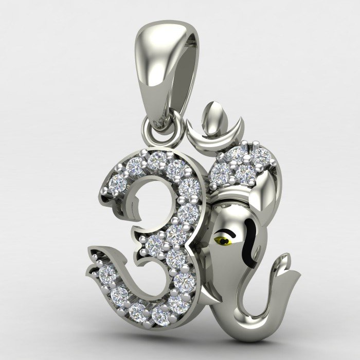 Om Ganesh Pendant Silver Om Ganesh Pendant Silver