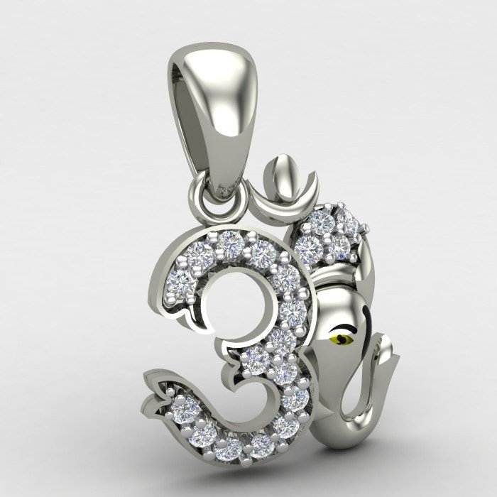 Om Ganesh Pendant Silver Om Ganesh Pendant Silver