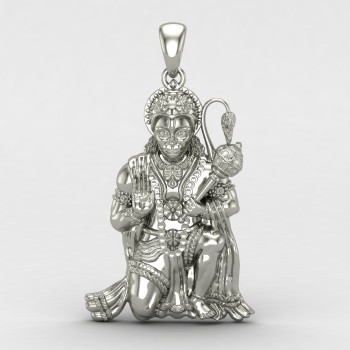 Bajrang Bali Silver Locket