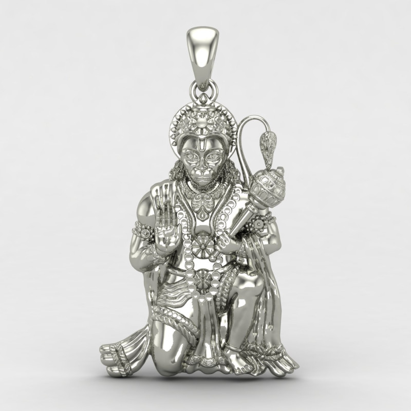 Bajrang Bali Silver Locket