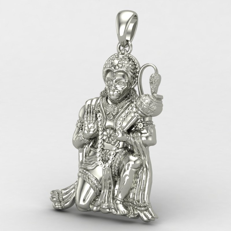 Bajrang Bali Silver Locket