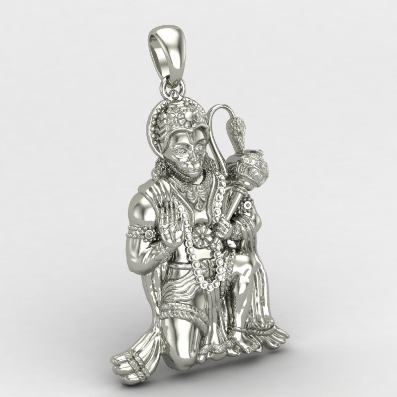 Bajrang Bali Silver Locket
