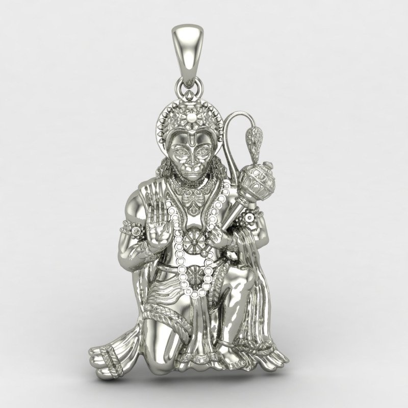 Bajrang Bali Silver Locket