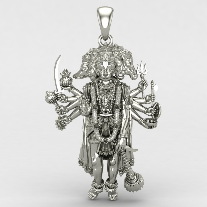 Panchmukhi Hanuman Silver Locket Panchmukhi Hanuman Silver Locket