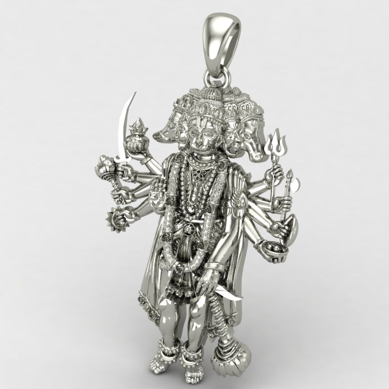 Panchmukhi Hanuman Silver Locket Panchmukhi Hanuman Silver Locket